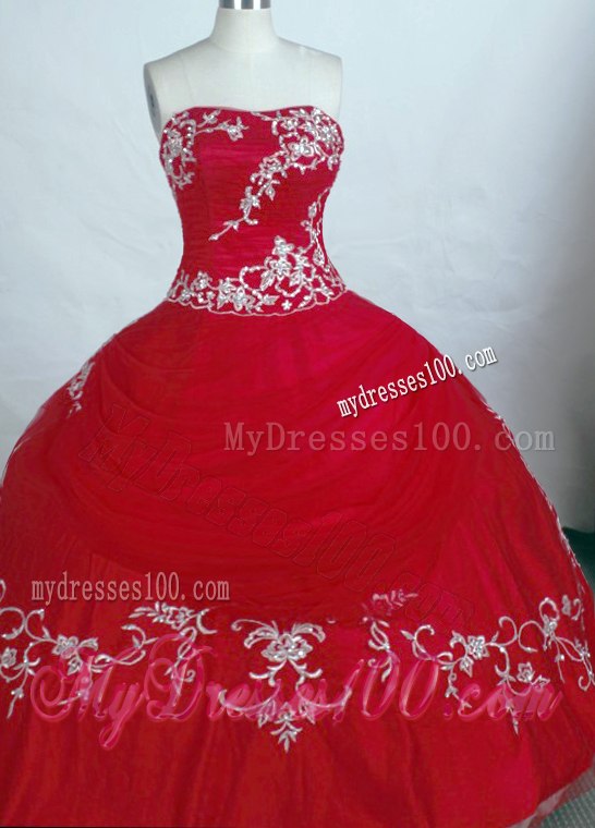 Gorgeous Floor-length Ball Gowm Quince Dresses with Appliques